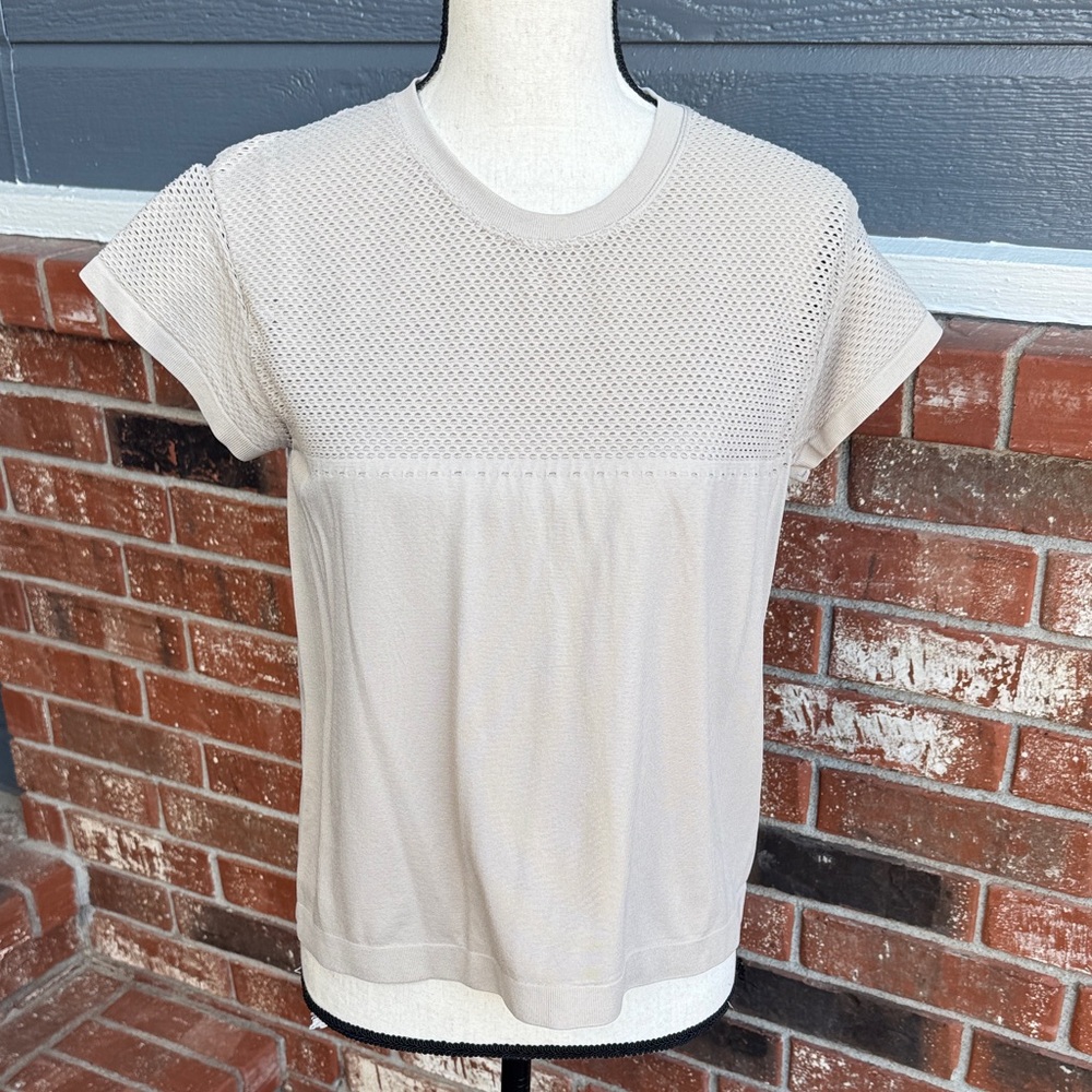 VARLEY Paden T-Shirt Seamless Mesh Cropped Yoga Performance Tee Women's Size S